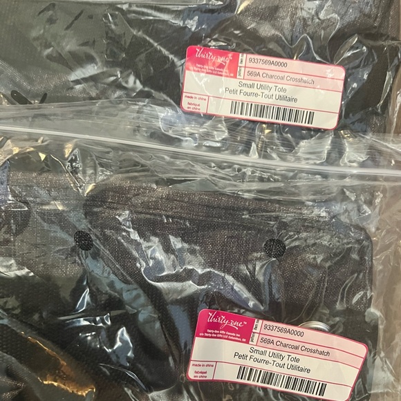 Charcoal Crosshatch Small Utility Tote - Picture 6 of 6